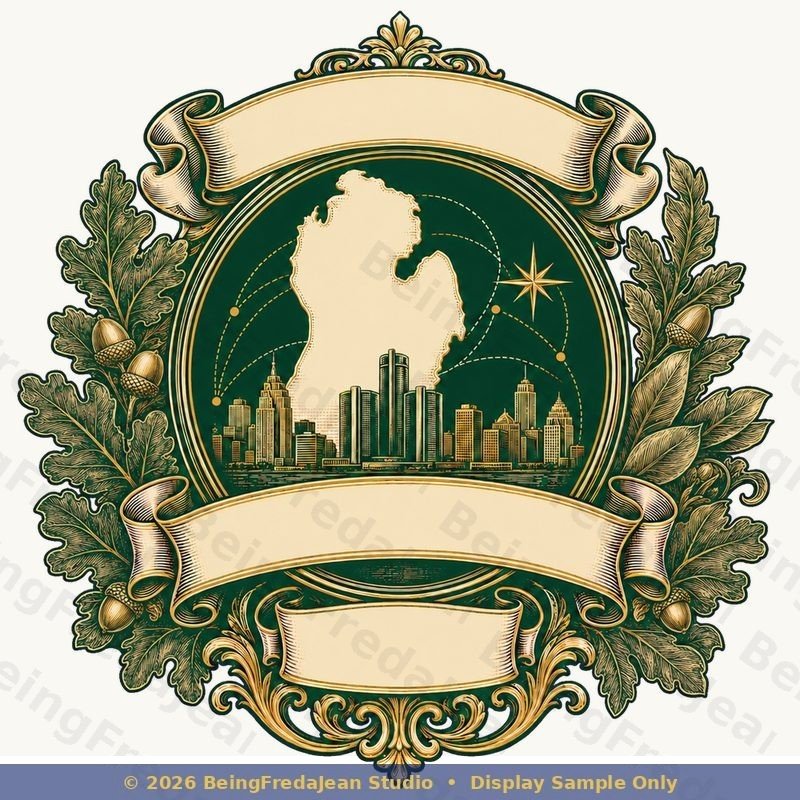 Detroit Homecoming Michigan Mitten clean artwork with no text overlay.