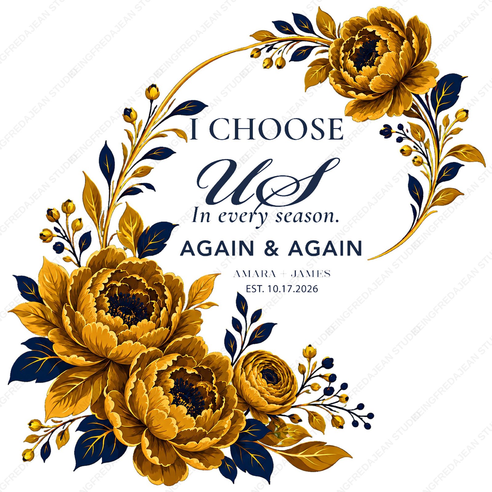 I Choose Us bridal party design artwork preview, watermarked